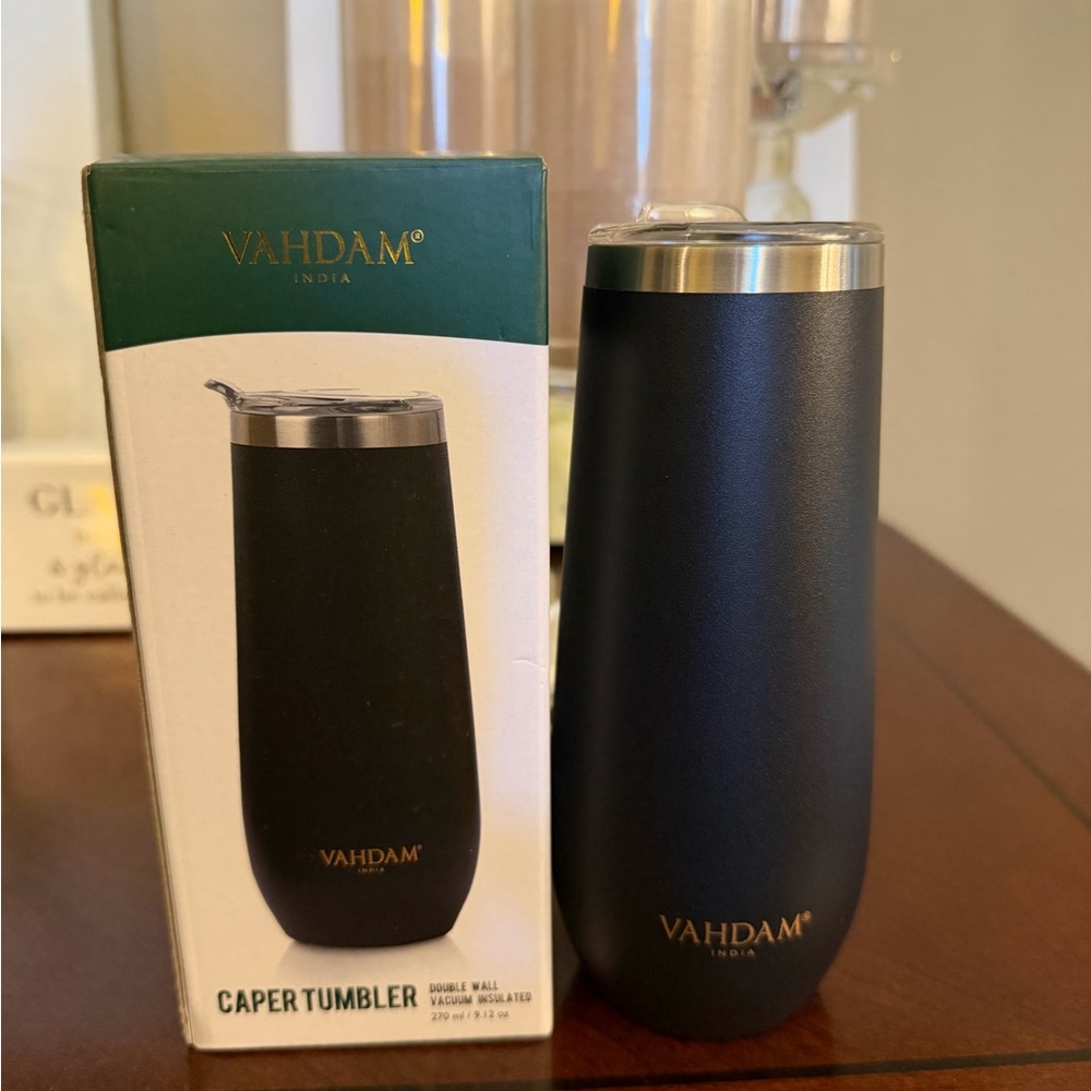 Vahdam Black Caper Tumbler